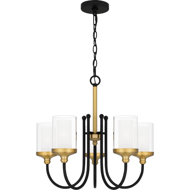 Quoizel ROW5022MBK Rowland Five Light Chandelier, Matte Black