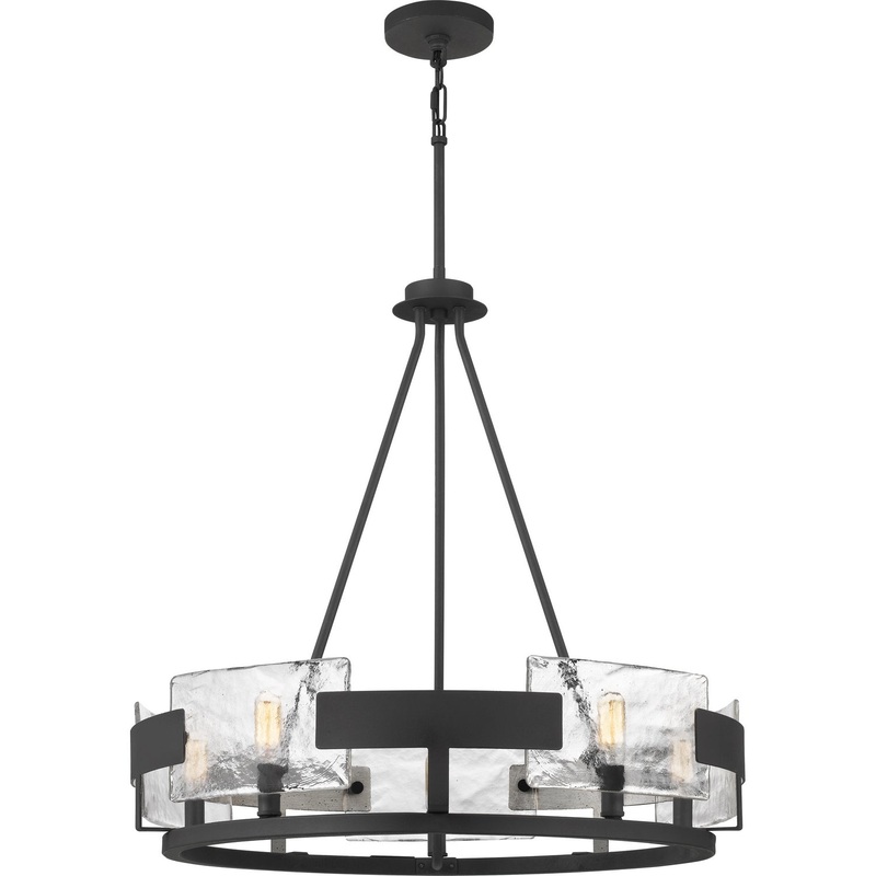 Quoizel STM5005BA Stratum Five Light Chandelier, Royal Ebony