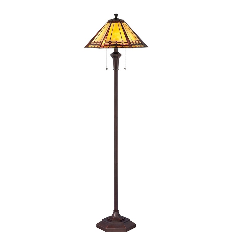 Quoizel TF1135F Arden Two Light Floor Lamp, Russet (Discontinued)
