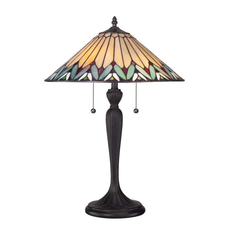 Quoizel TF1433T Pearson Two Light Table Lamp, Bronze Patina
