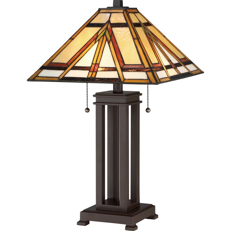 Quoizel TF2095TRS Gibbons Two Light Table Lamp, Russet