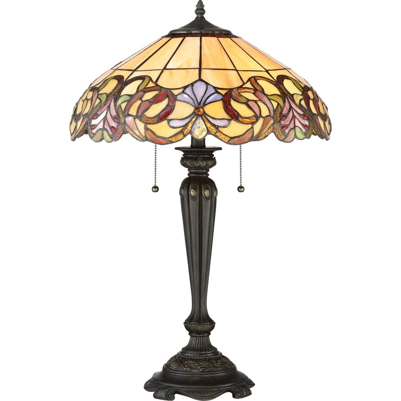 Quoizel TF2802TIB Blossom Two Light Table Lamp, Imperial Bronze (Discontinued)