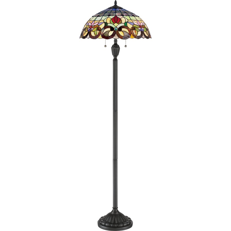 Quoizel TF3180FVB Lyric Two Light Floor Lamp, Vintage Bronze