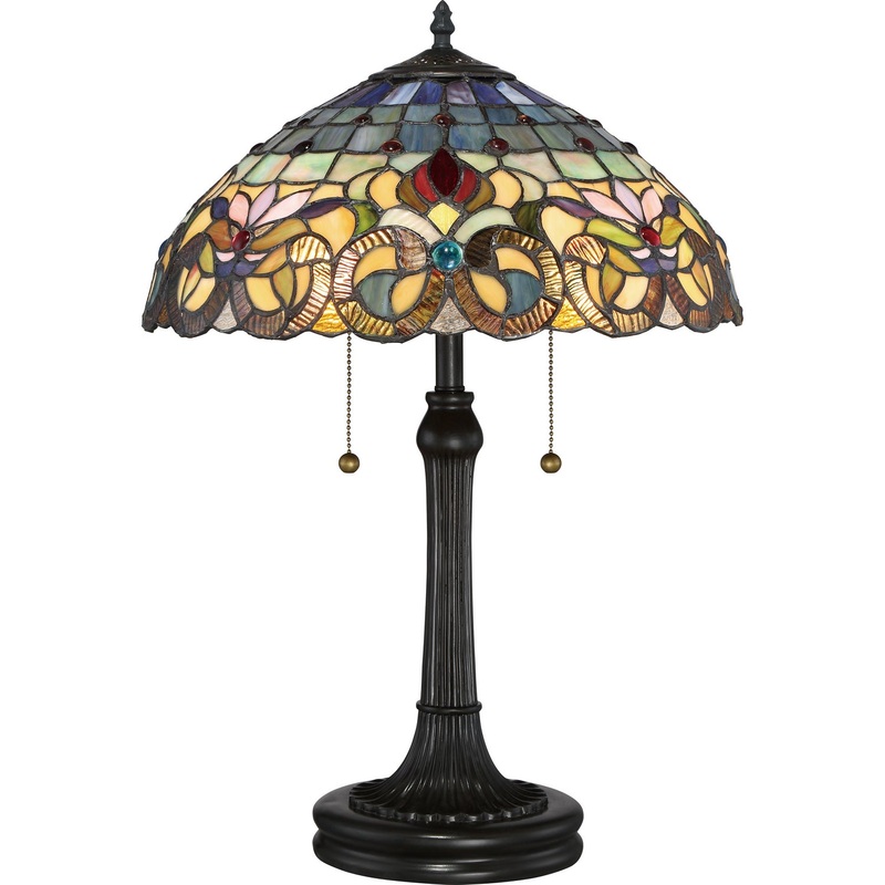 Quoizel TF3180TVB Lyric Two Light Table Lamp, Vintage Bronze