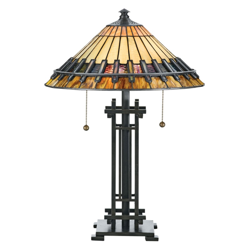 Quoizel TF489T Chastain Two Light Table Lamp, Bronze Patina
