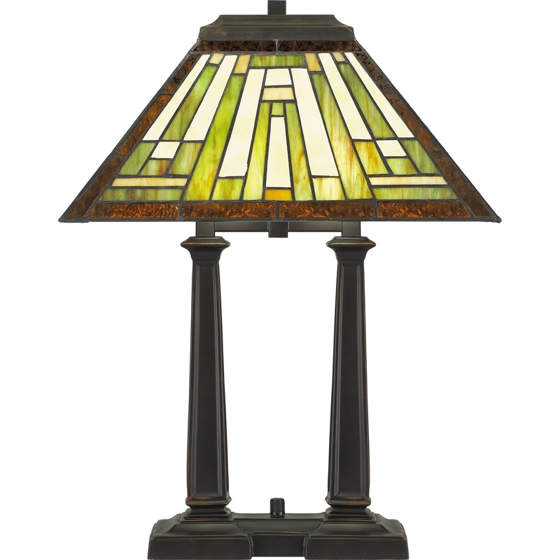 Quoizel TF5208RS Decker Two Light Table Lamp, Russet