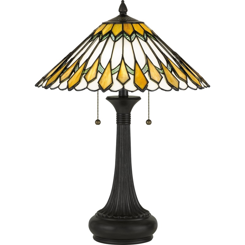 Quoizel TF5211TVB Maddow Two Light Table Lamp, Vintage Bronze