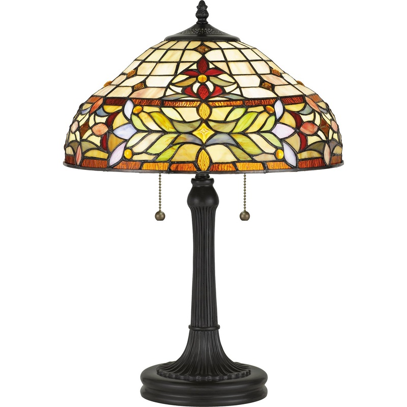 Quoizel TF5215TVB Quinn Two Light Table Lamp, Vintage Bronze