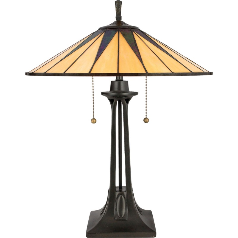 Quoizel TF6668VB Gotham Two Light Table Lamp, Vintage Bronze