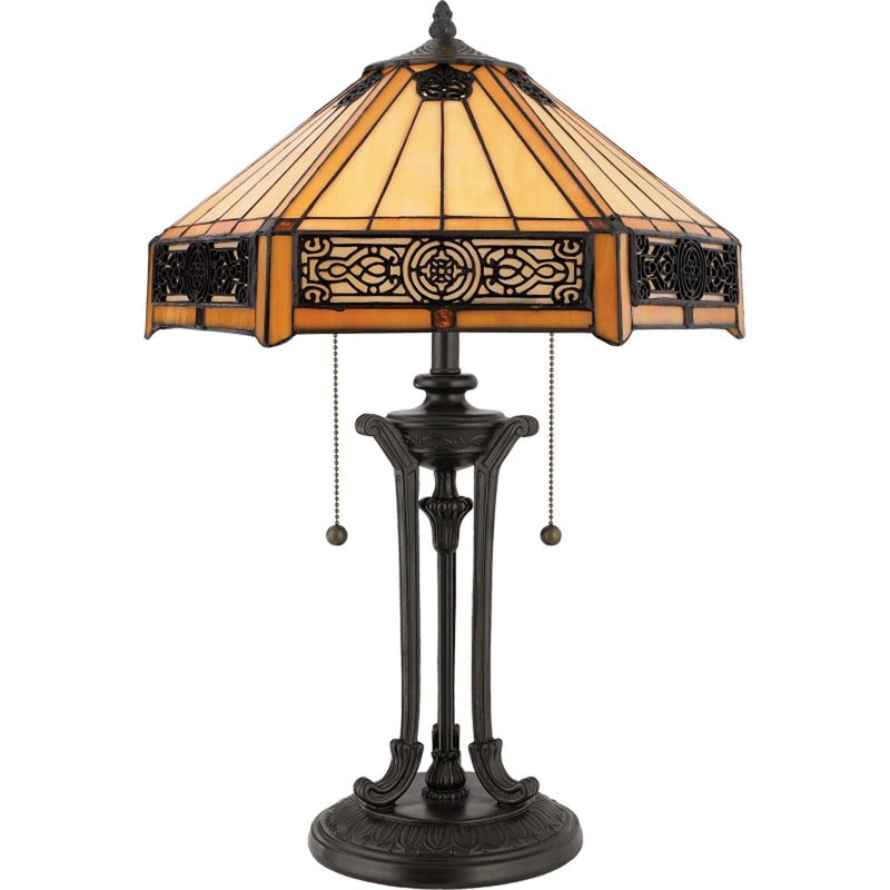 Quoizel TF6669VB Indus Two Light Table Lamp, Vintage Bronze