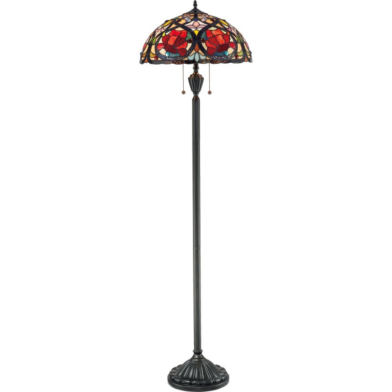 Quoizel TF879F Larissa Two Light Floor Lamp, Vintage Bronze