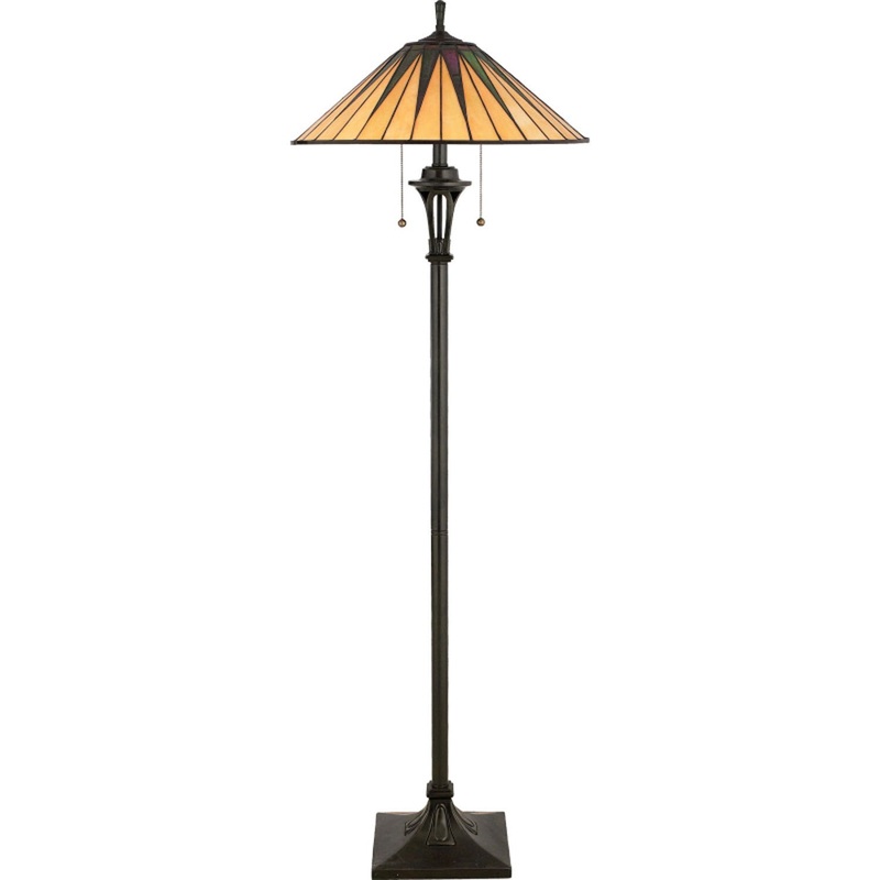 Quoizel TF9397VB Gotham Two Light Floor Lamp, Vintage Bronze