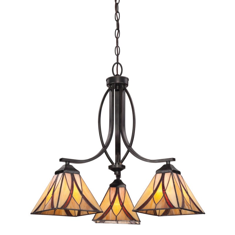 Quoizel TFAS5003VA Asheville Three Light Chandelier, Valiant Bronze