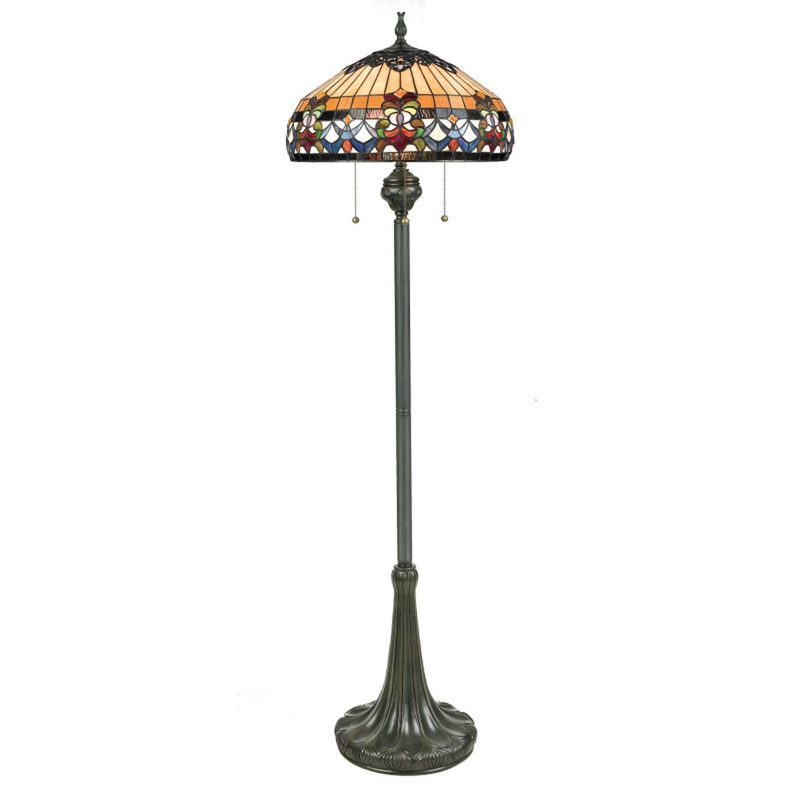 Quoizel TFBF9362VB Belle Fleur Three Light Floor Lamp, Vintage Bronze