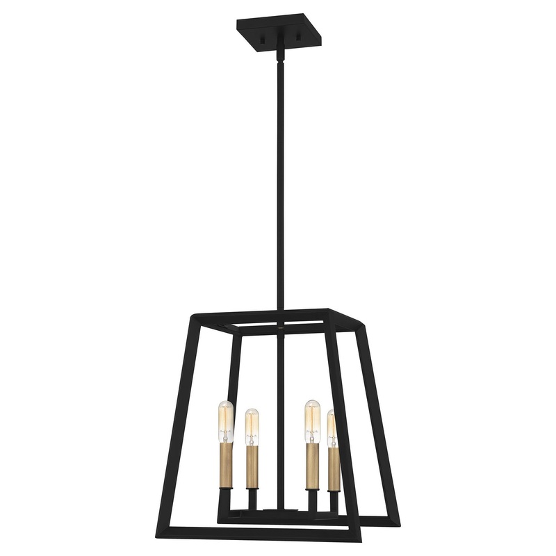 Quoizel TIL2814MBK Tilly Four Light Pendant, Matte Black