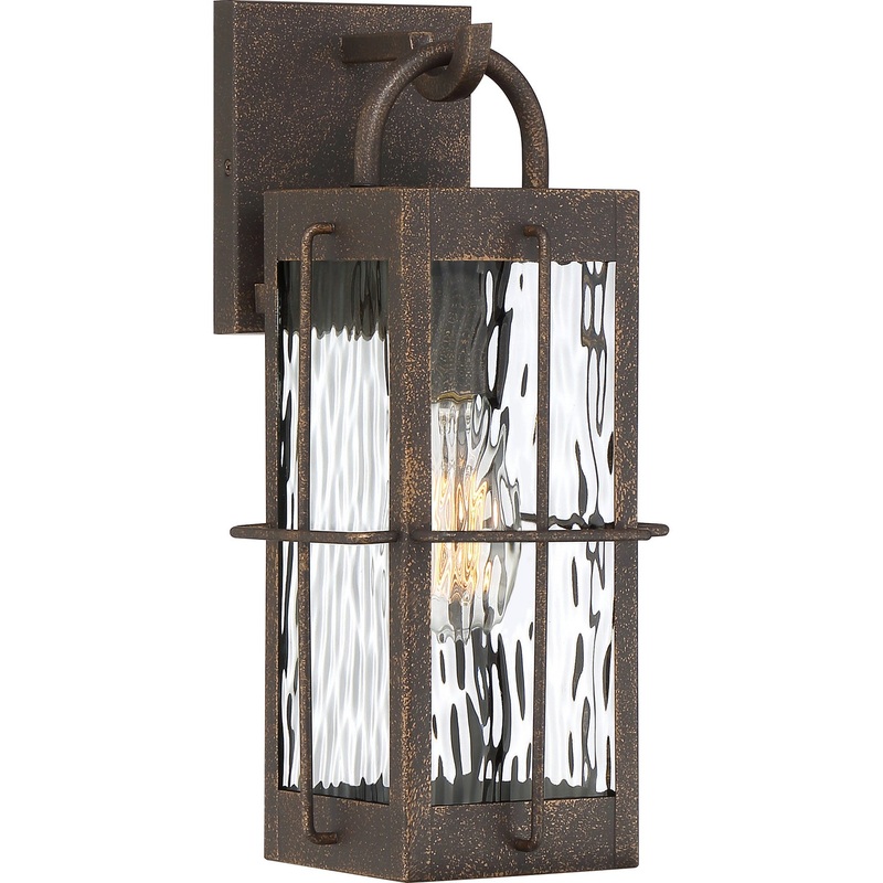 Quoizel WAR8406GZ Ward One Light Outdoor Wall Lantern, Gilded Bronze