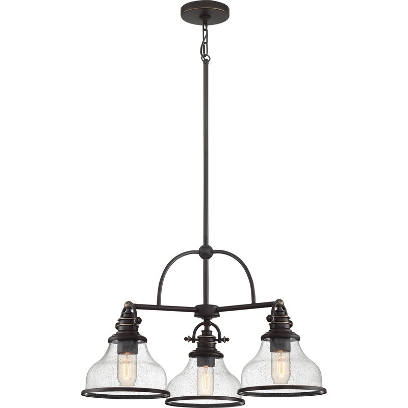 Quoizel GRTS5103PN Grant Three Light Chandelier, Palladian Bronze