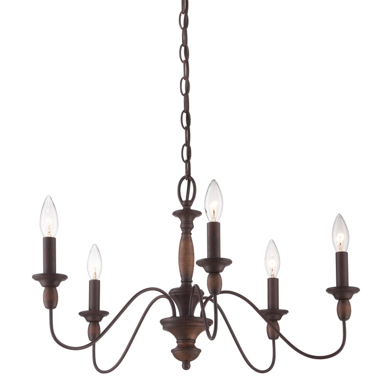 Quoizel HK5005TC Holbrook Five Light Chandelier, Tuscan Brown
