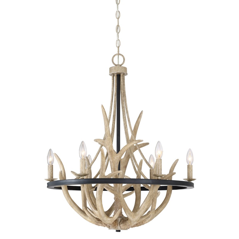 Quoizel JR5006EK Journey Six Light Chandelier, Earth Black