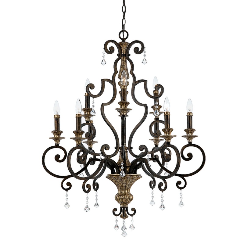 Quoizel MQ5009HL Marquette Nine Light Chandelier, Heirloom