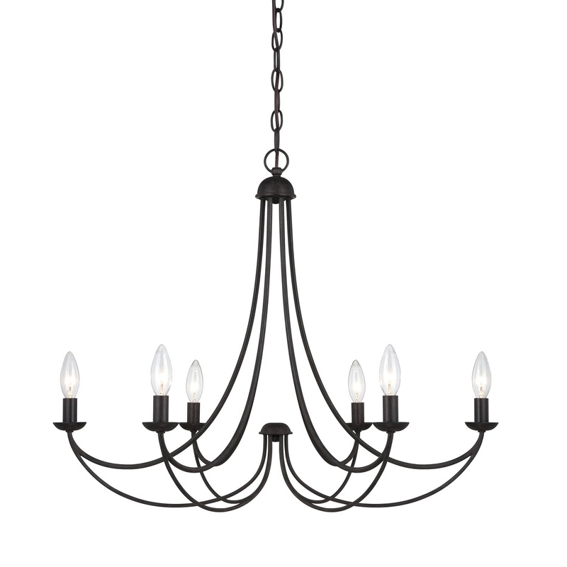 Quoizel MRN5006IB Mirren Six Light Chandelier, Imperial Bronze