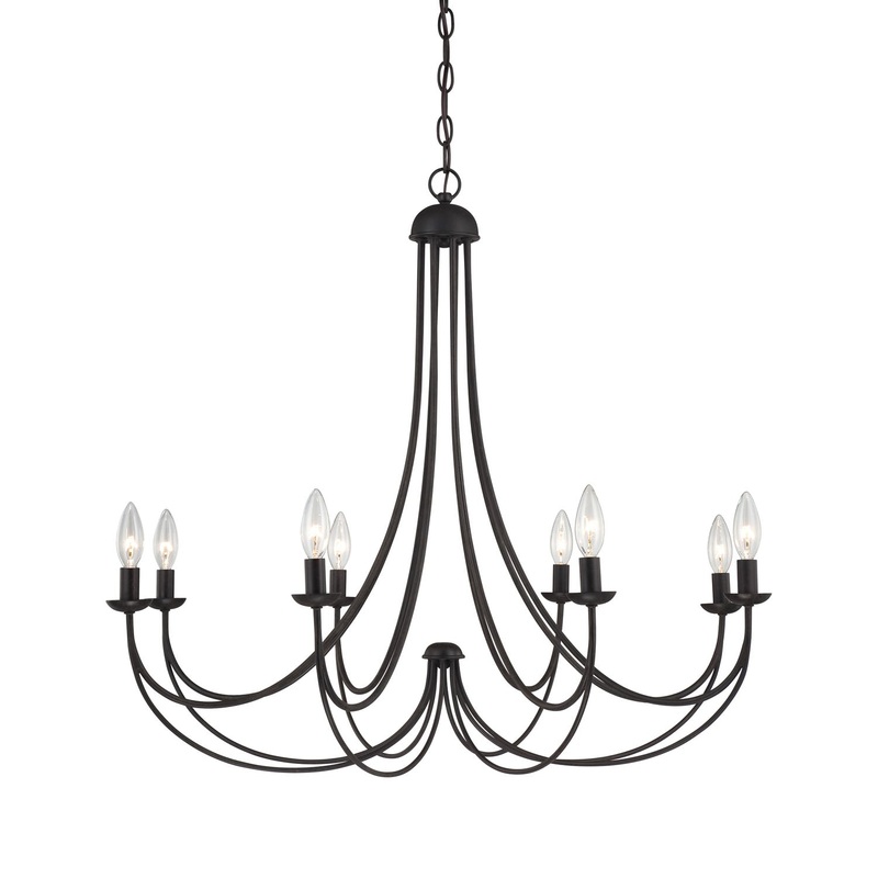Quoizel MRN5008IB Mirren Eight Light Chandelier, Imperial Bronze