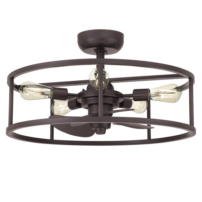 Quoizel NHR3124WT New Harbor Five Light Fandelier, Western Bronze