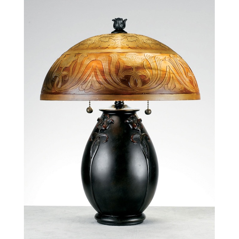 Quoizel QJ6781TR Glenhaven Two Light Table Lamp, Teco Rossa
