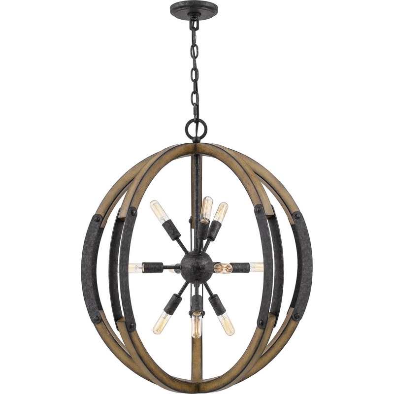 Quoizel QOP5181OK Babaton Ten Light Pendant, Old Black Finish