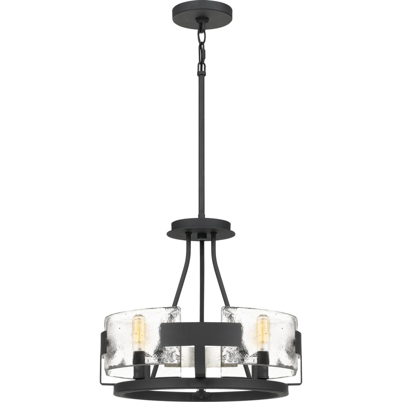 Quoizel STM1716BA Stratum Four Light Semi-Flush Mount, Royal Ebony