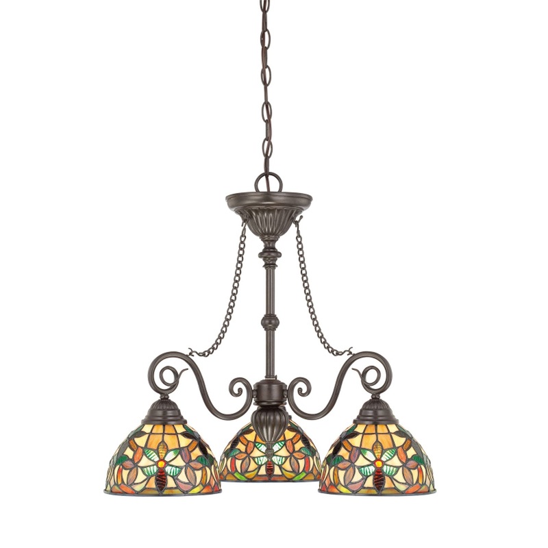 Quoizel TFKM5103VB Kami Three Light Chandelier, Vintage Bronze
