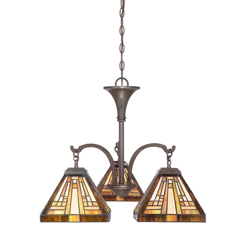 Quoizel TFST5103VB Stephen Three Light Chandelier, Vintage Bronze