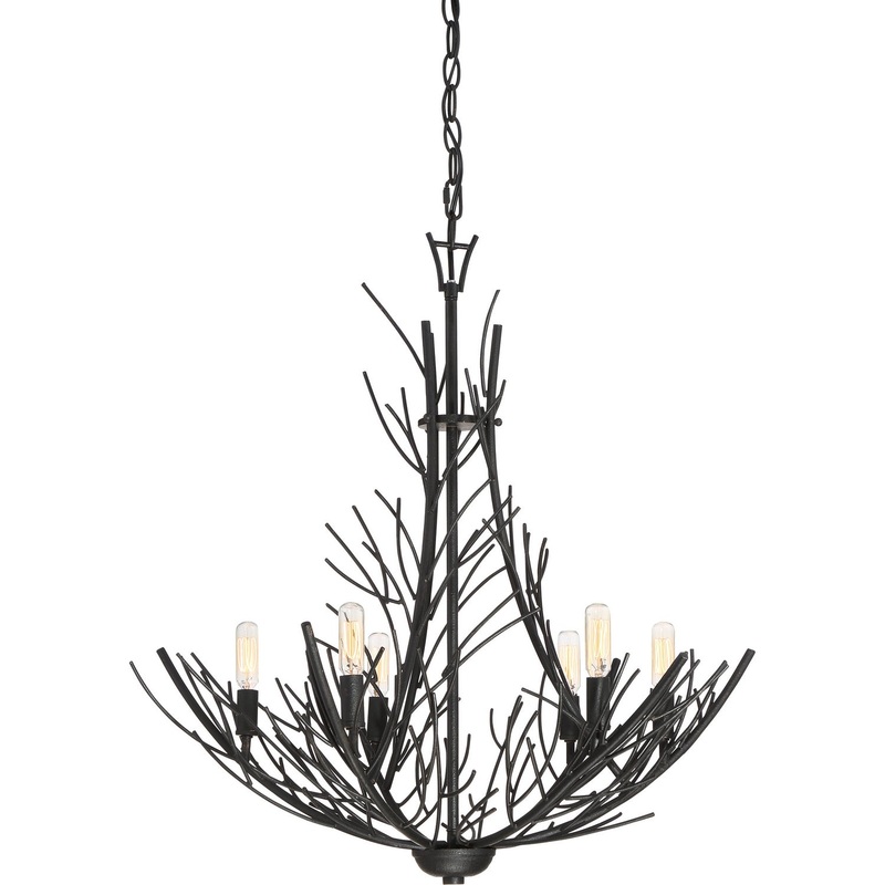 Quoizel THL5006MK Thornhill Six Light Chandelier, Marcado Black