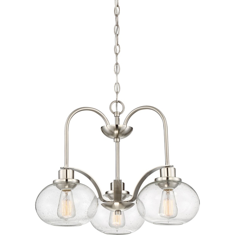 Quoizel TRG5103BN Trilogy Three Light Chandelier, Brushed Nickel