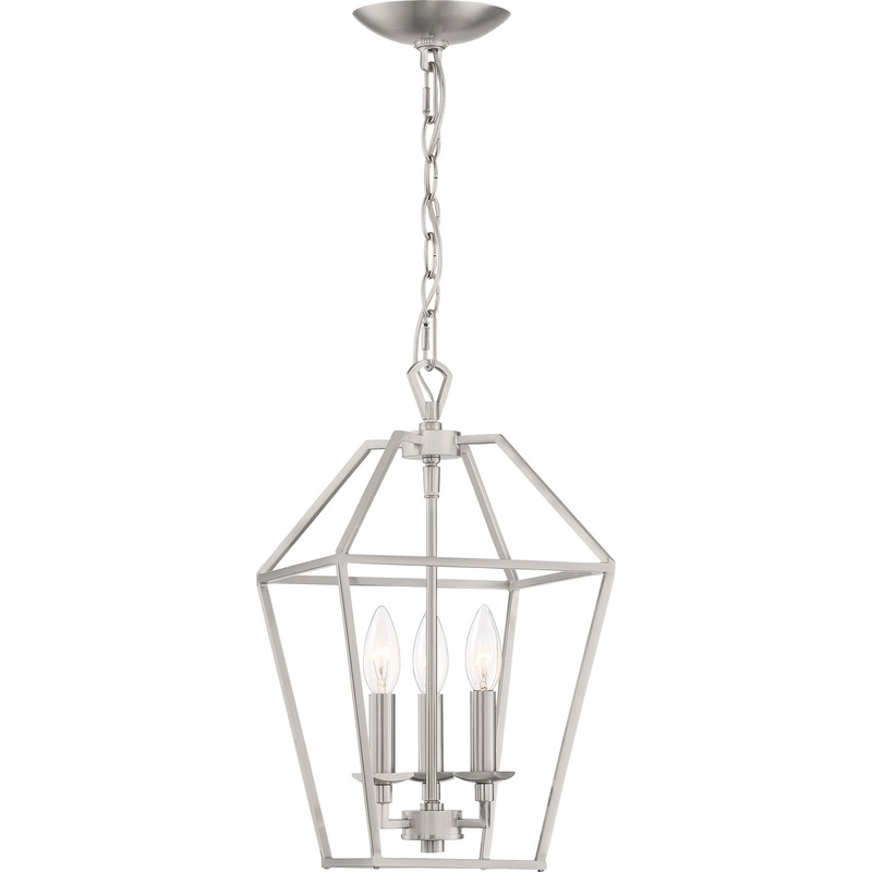 Quoizel AVY5203BN Aviary Three Light Foyer Pendant, Brushed Nickel
