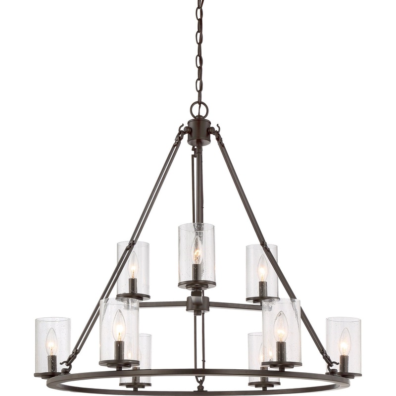 Quoizel BCN5009WT Buchanan Nine Light Chandelier, Western Bronze