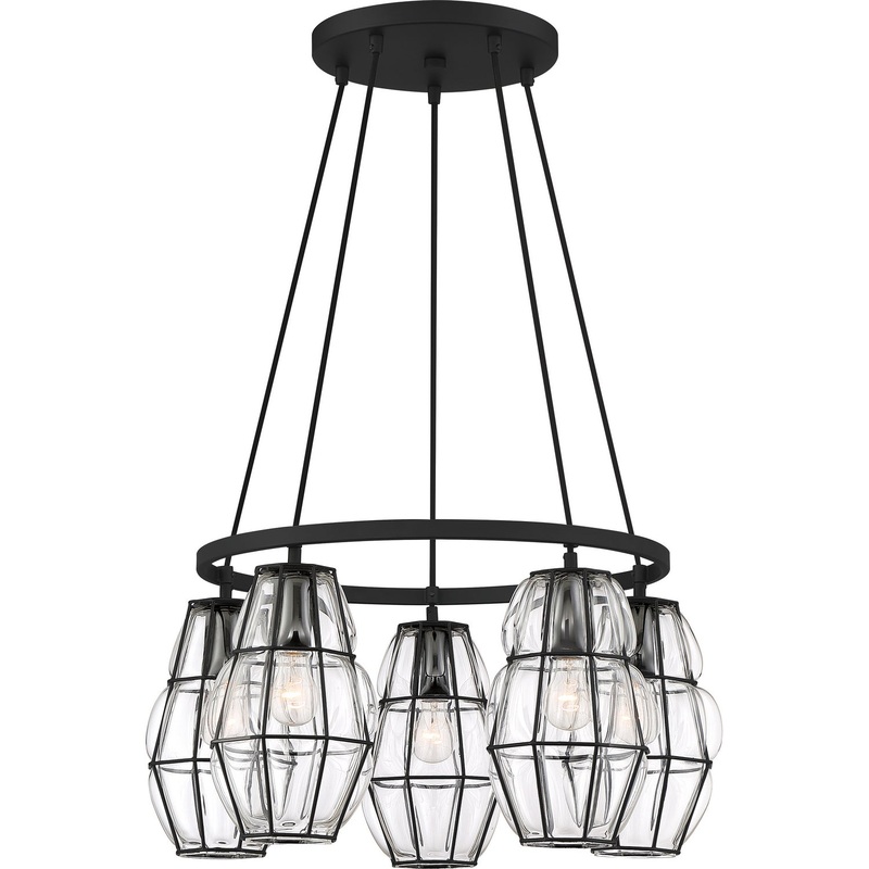 Quoizel BLH5005EK Blythe Five Light Chandelier, Earth Black