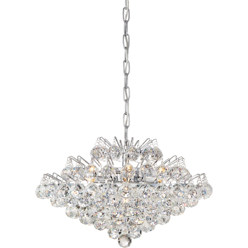 Quoizel BRX2820C Bordeaux Seven Light Pendant, Polished Chrome