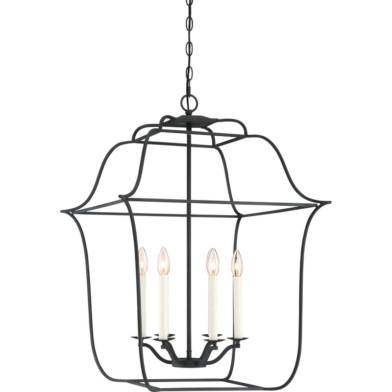 Quoizel GLY5206BA Gallery Six Light Foyer Pendant, Royal Ebony