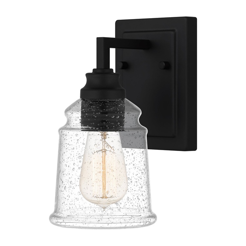 Quoizel MCI8705MBK McIntire One Light Wall Sconce, Matte Black