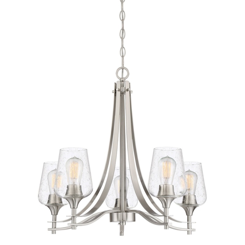 Quoizel TWE5005BN Towne Five Light Chandelier, Brushed Nickel