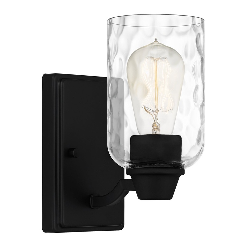 Quoizel ACA8604MBK Acacia One Light Wall Sconce, Matte Black