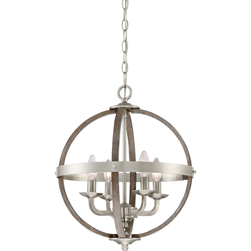Quoizel FSN5204BN Fusion Four Light Foyer Pendant, Brushed Nickel (Discontinued)