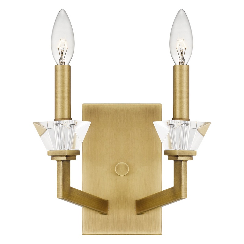 Quoizel LOT8708AB Lottie Two Light Wall Sconce, Aged Brass (Discontinued)