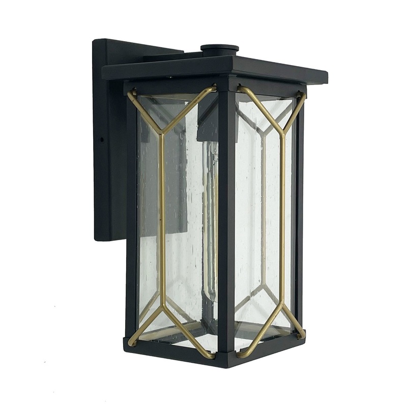 Minka-Lavery 72802-727 Hillside Manor One Light Outdoor Wall Mount, Sand Coal And Mystic Gold
