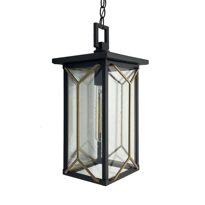 Minka-Lavery 72804-727 Hillside Manor One Light Chain Hung, Sand Coal And Mystic Gold