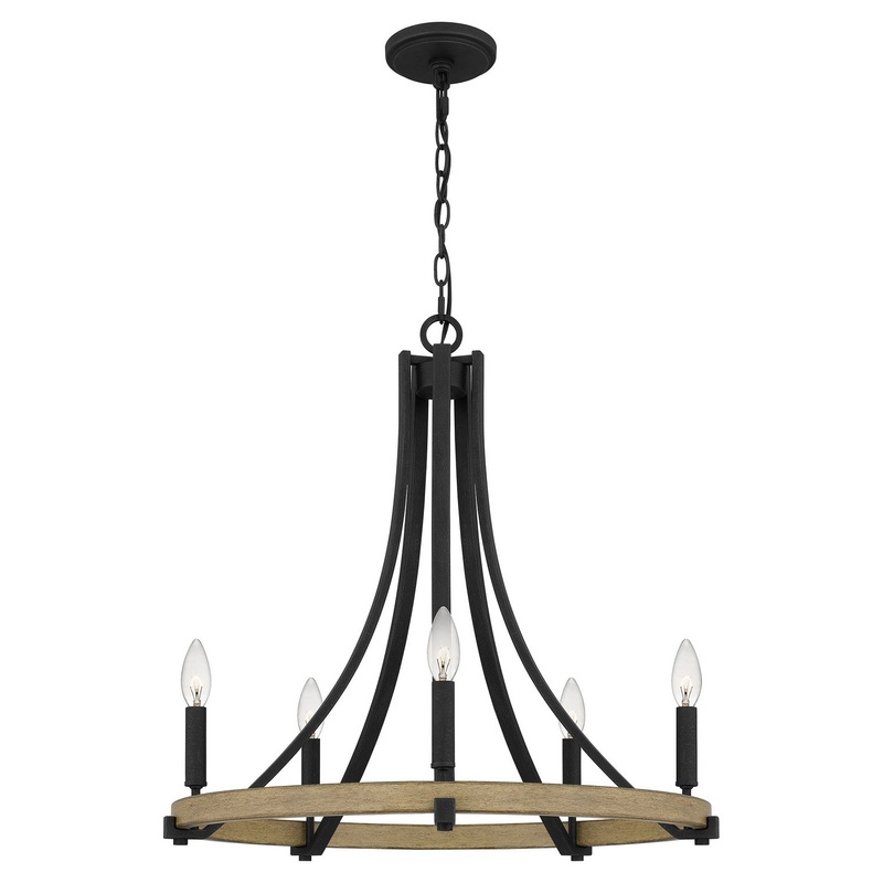 Quoizel CMS5024GK Colombes Five Light Chandelier, Grey Ash
