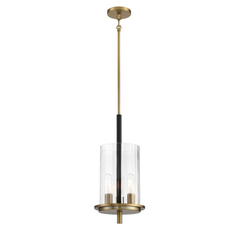 Minka-Lavery 2543-726 Baldwin Park Three Light Pendant, Coal And Soft Brass
