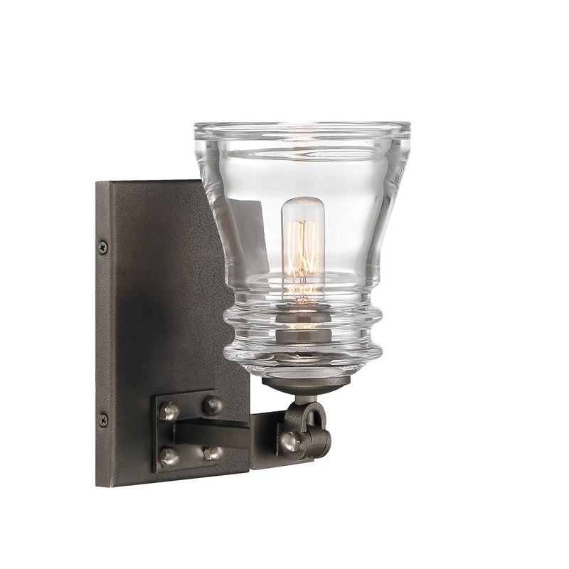Minka-Lavery 2731-709 Graham Avenue One Light Bath, Smoked Iron And Brushed Nickel