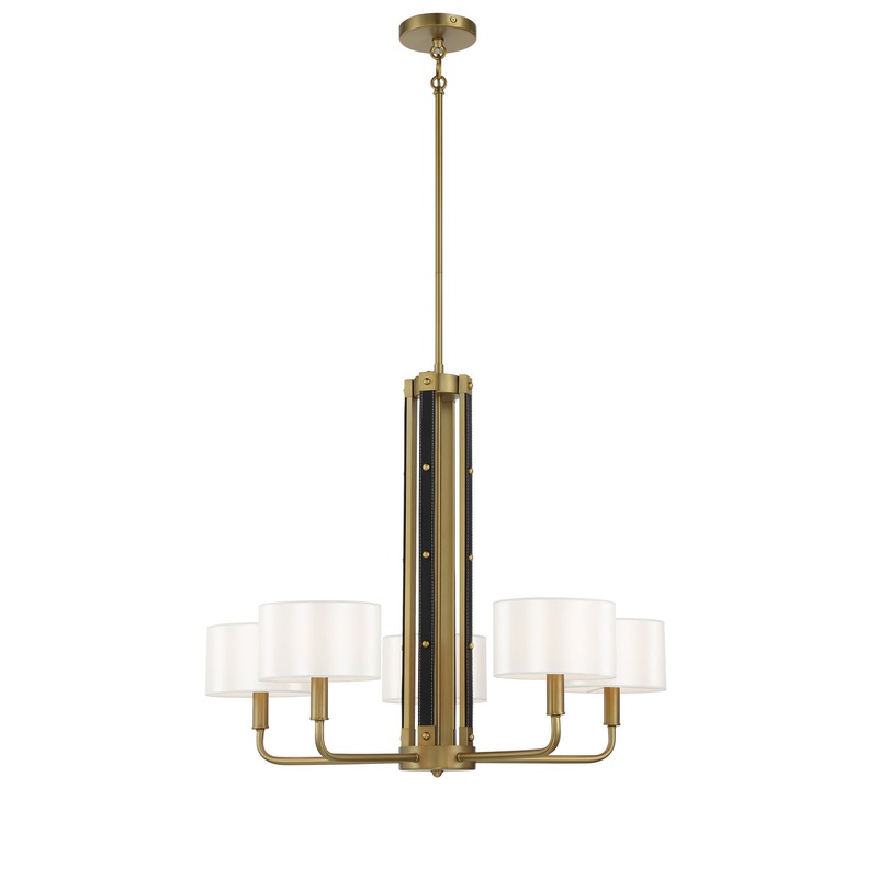 Minka-Lavery 2785-695 Chelsea Five Light Chandelier, Soft Brass